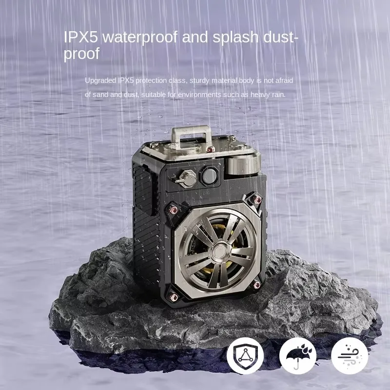 Altavoz Bluetooth portátil estilo Mech, regalo, diversión al aire libre para música TWS, Camping, viajes, senderismo con batería grande resistente al agua IPX5