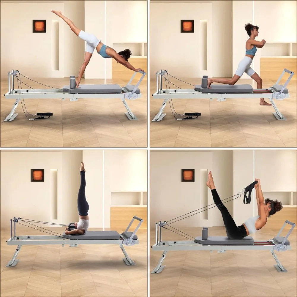 Machine de Pilates pour l'entraînement à domicile, pliable et robuste, machine de Pilates tout-en-un pour l'entraînement complet du corps, adaptée