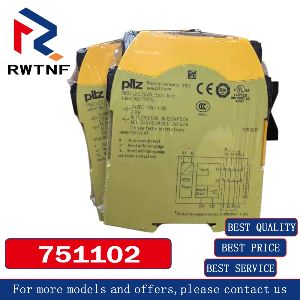 Brand New Genuine 751102 PILZ Safety Relay PNOZ s2 C 24VDC Order No. 750102 ,100% original