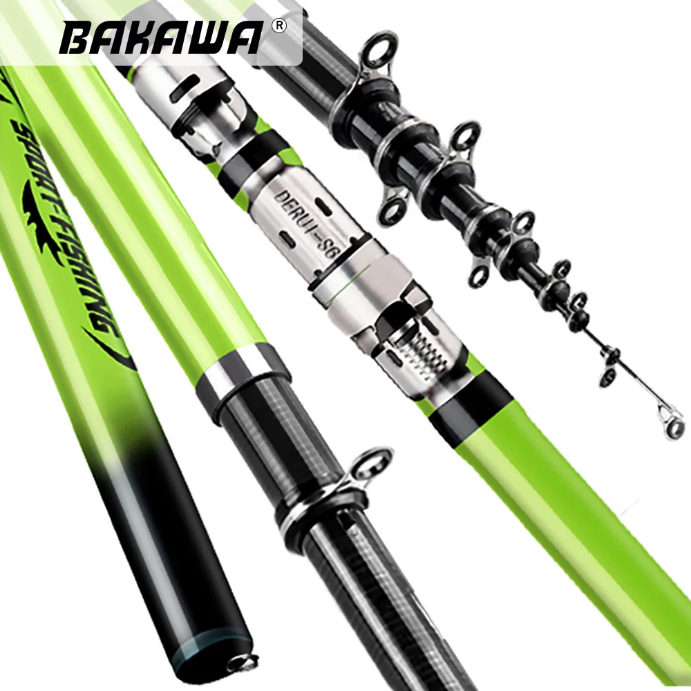 

BAKAWA Carbon Telescopic Rock Fishing Rod Ultra Light 2.7M 3.6M 4.5M 5.4M 6.3M 7.2M Lure Carp Travel Ocean Casting Feeder Pole