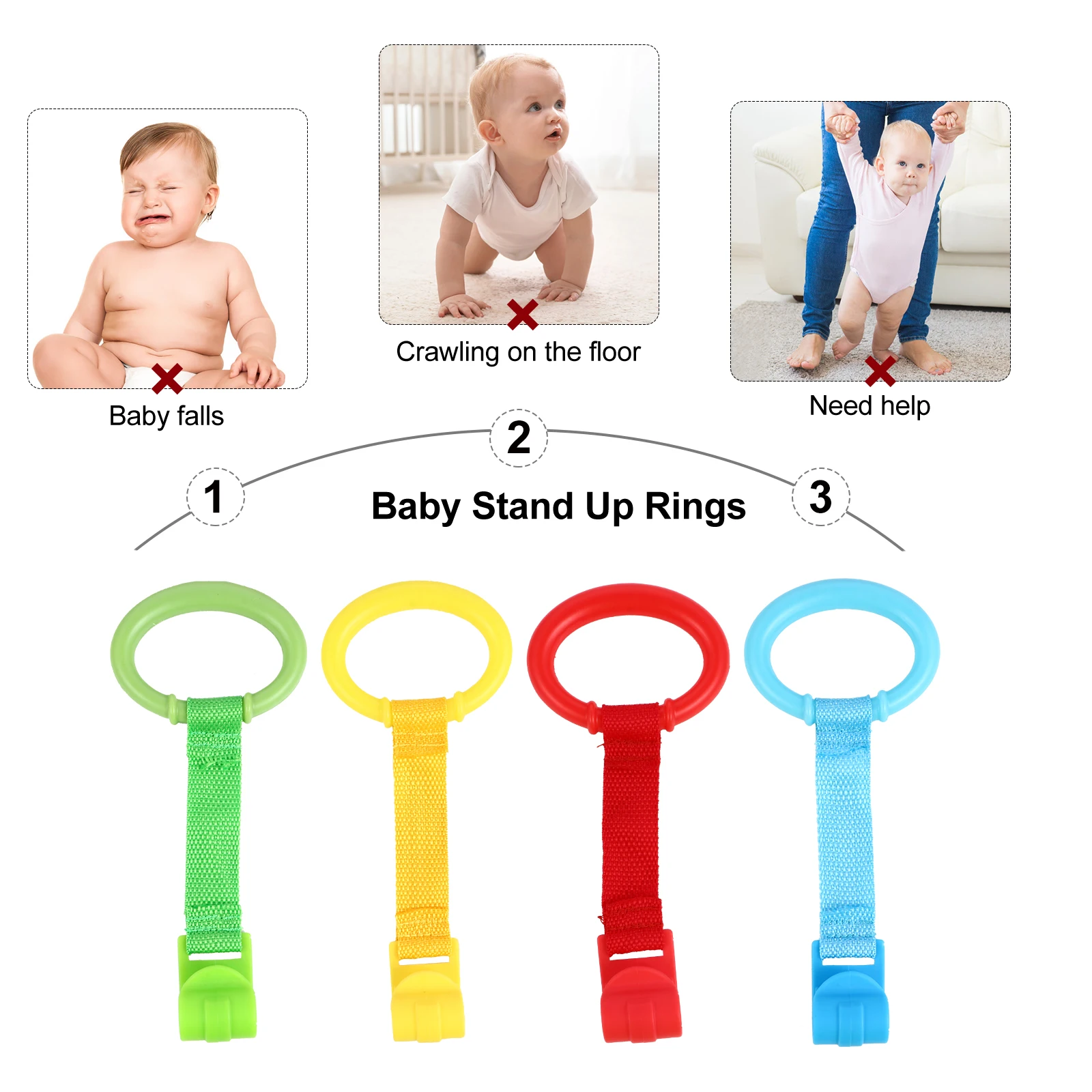 

Portable Baby Pull Ring for Crib Toddler Play Yard Stand Up Toys Nursery Cot Accessories Infant Walking Assistant Gym Hook Ring