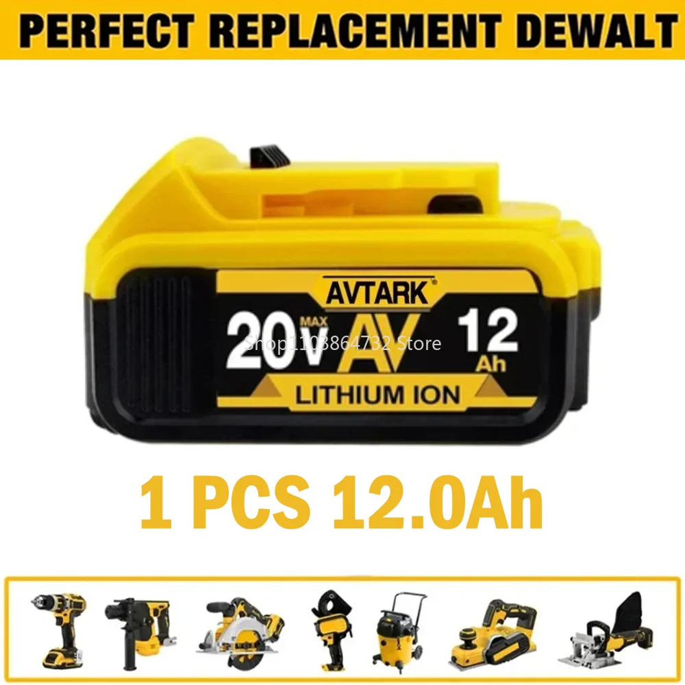 

20V DCB200 6.0Ah/8.0Ah/12.0Ah Lithium Replacement Battery For Dewalt 18V DCB184 DCB200 DCB182 DCB180 DCB181 DCB182 DCB201 DCB206