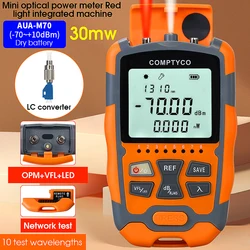 AUA-M70 4 in 1 Multifunction Mini Optical Power Meter Visual Fault Locator Network Cable Test Optical Fiber Tester -70~+10dBm