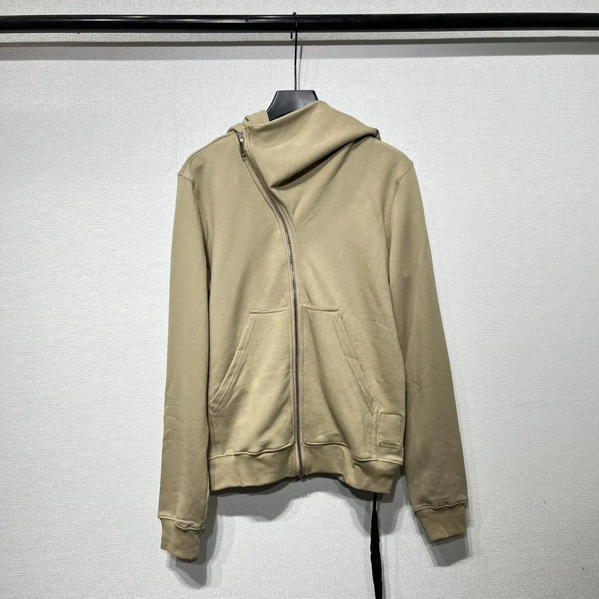 Hoodie Unissex Estilo Dark com Zíper Diagonal, Jaqueta Oversized com Capuz, Casaco Designer para Outono e Inverno para Homens e Mulheres