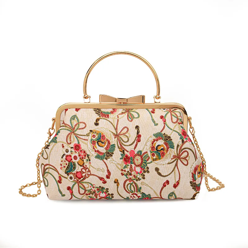 Evening Bags Chinese Style Retro Embroidered Cheongsam Clutch Purse Light Luxury Evening Dress Handbags Shoulder Crossbody Bag