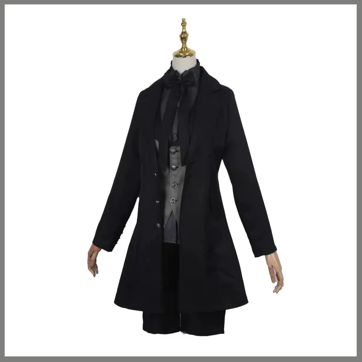 Anime Ciel Phantomhive Smile Cosplay Costume Wig Black Tuxedo Coat Shirt Uniform Full Set Man Woman Carnival Suit - view 5