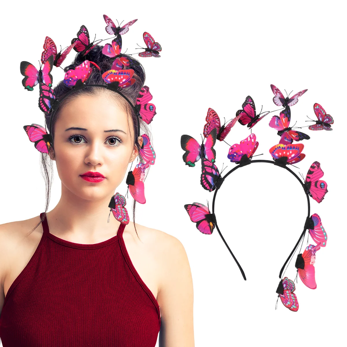 

Christmas Miss Hair Clips Butterfly Headband for Women Flapper Creative Headwrap