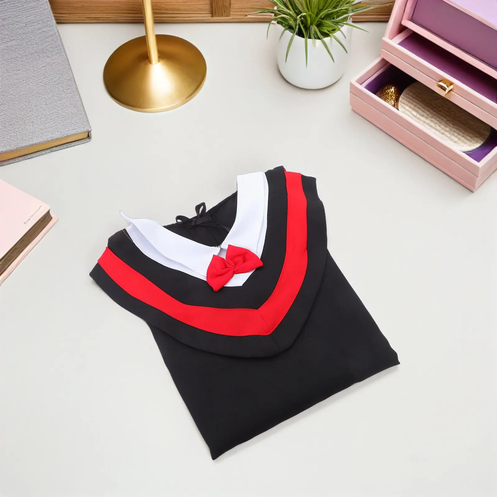 1pc Kids Graduation Gown Set 150Cm Red Tassel Comfortable School Ceremony Wear Child Academic Costume For Photography