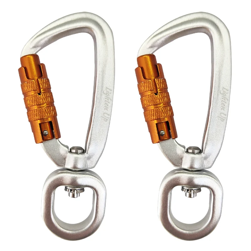 2/4 Stück 4KN Heavy Duty Wirbel Selbstsichernder Karabinerhaken Hundeleine Clip Snap 7075 Luftfahrt Aluminium Drehbolzen Karabinerhaken Drehgelenk – Detail 6