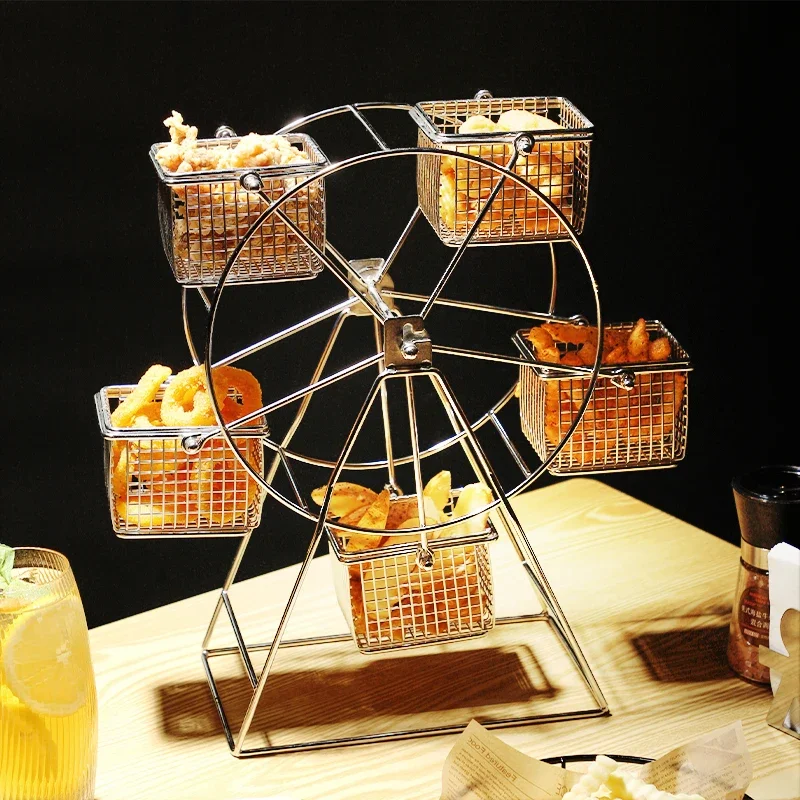 

Ferris wheel rotating snack rack French fries Fried chicken basket Food snack box Bar KTV Dim sum Food display rack