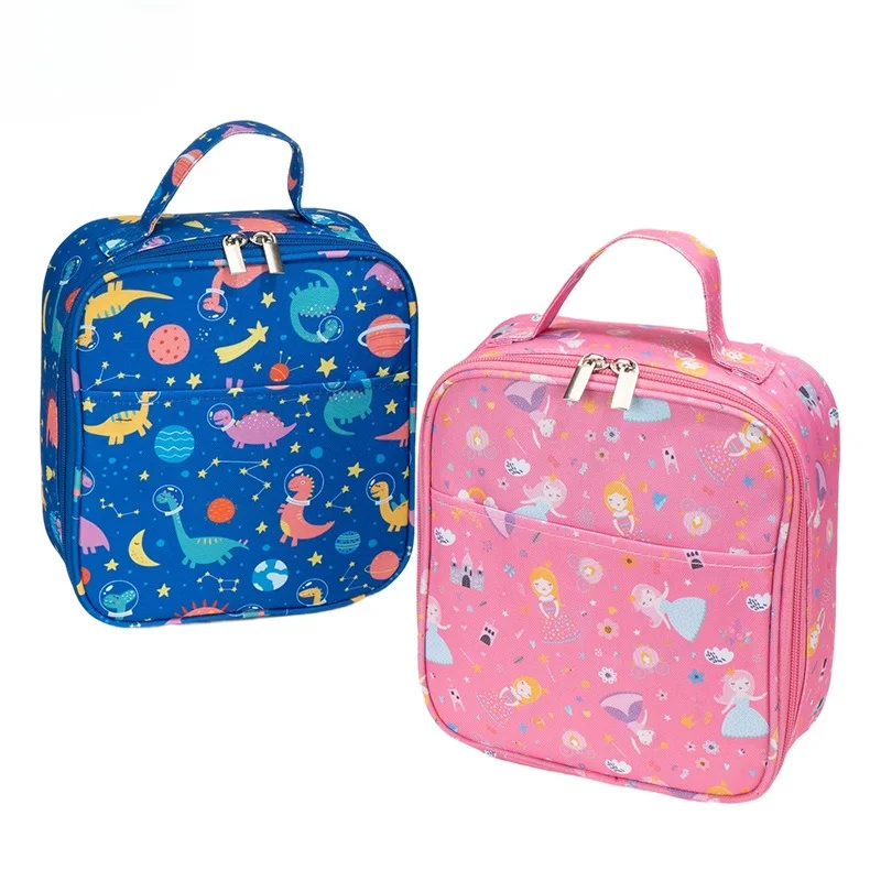 New Cartoon Printed Lunch Bag Women Cute Picnic Travel Thermal Breakfast Box Girls School Child Lunch Box Tote Food Bag New