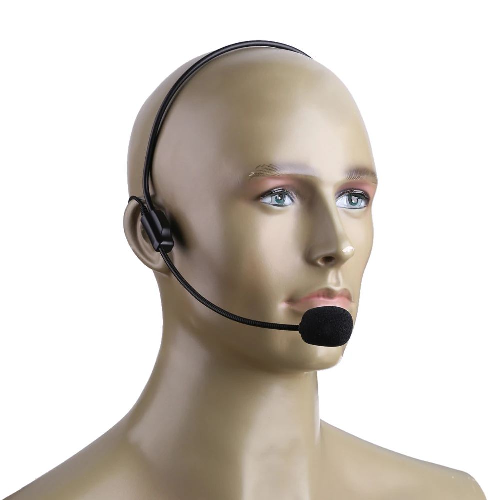 3.5mm Plug Headset Microphone Head-mounted Portable Lecture Teach Headset Mic Voice Amplifier Lightweight Over Head for Teachers
