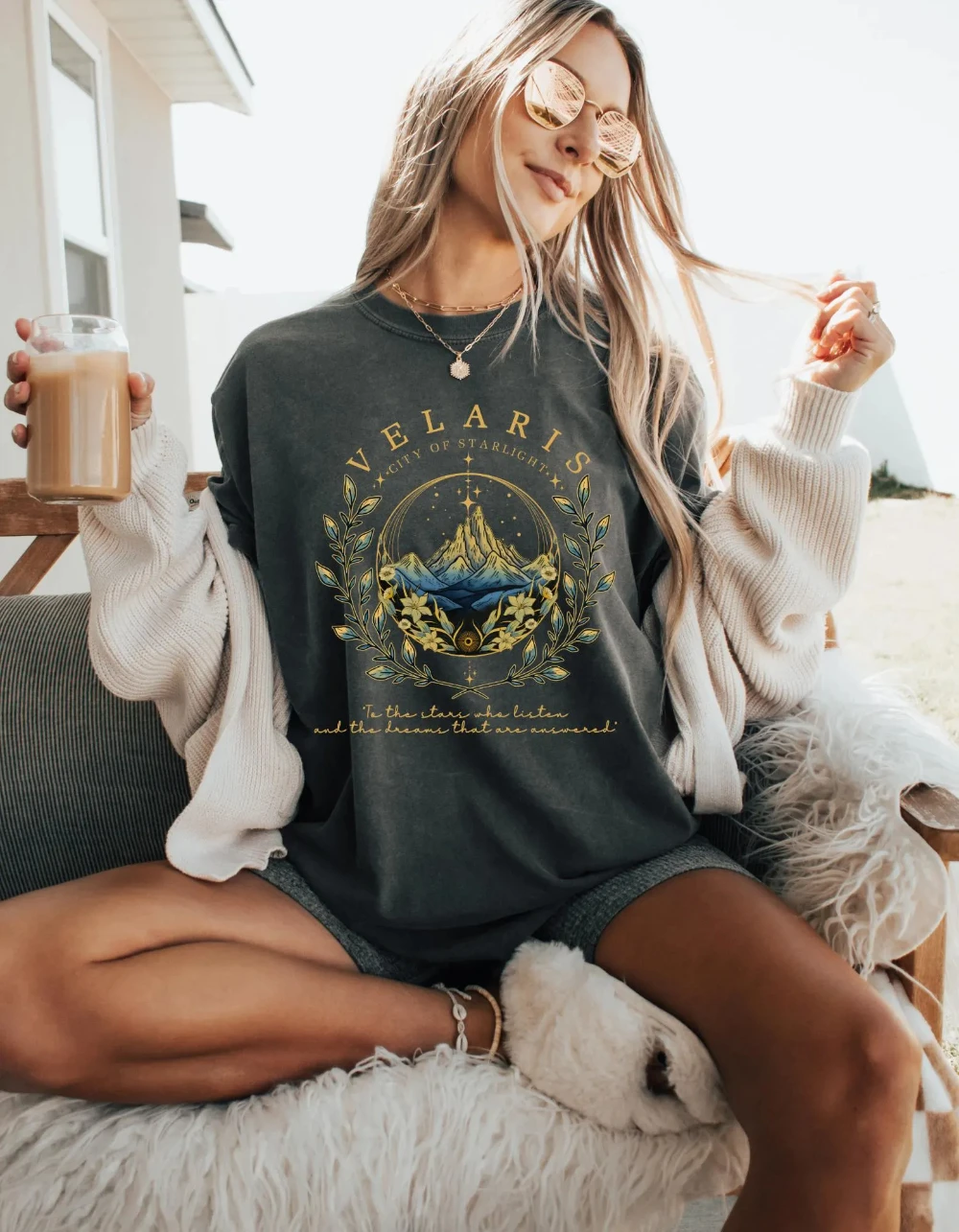Comfort Colors Velaris City of Starlight Shirt - Acotar Night Court Tee Clothing Graphic Short Sleeve Shirt Men Women All-Season