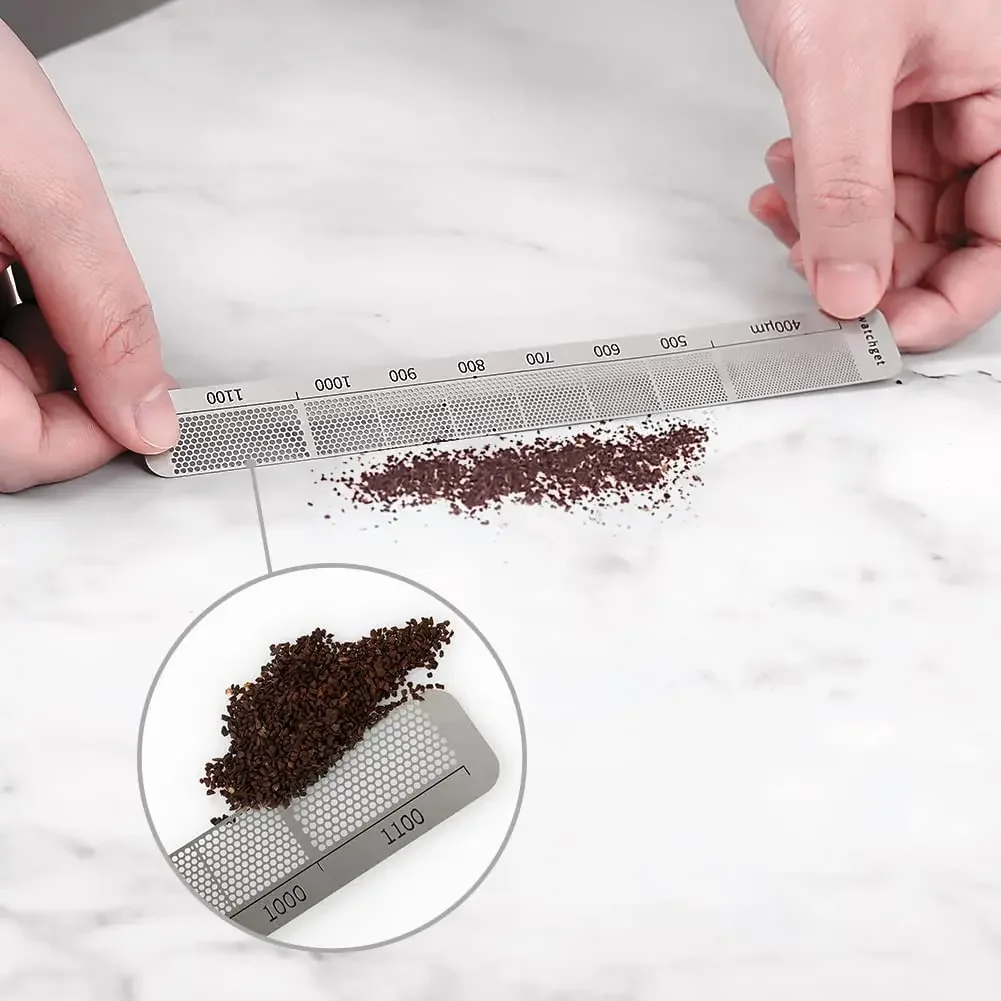 Ground Coffee Measuring Ruler Stainless Steel Grinder Calibration Tool Measuring Grind Size Cupping Tool