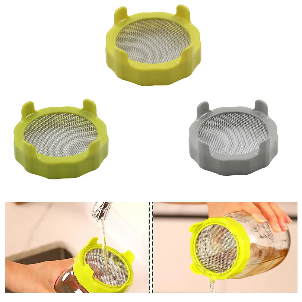 For Wide Mouth Jars Grow Bean Sprouts Alfalfa Salad 1pcs Sprout Lid Stainless Steel Mesh Design Sprout Lid