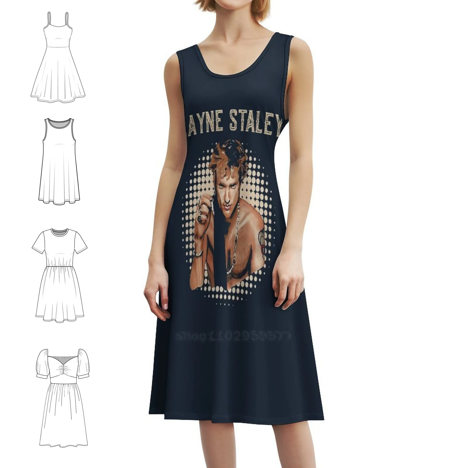 

Layne Staley Bohemian Sleeveless Dress For Women Print Beach Party Dresses Le Sserafim Sakura For Weverse Mag Woman Clothes