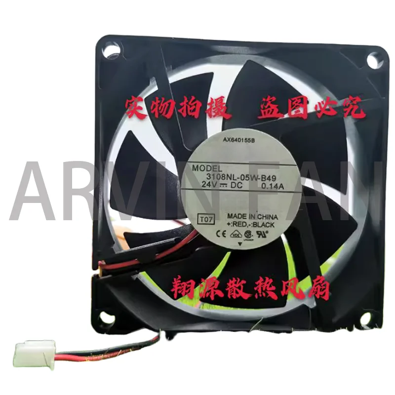 

3108NL-05W-B49 24 В 0,14 А 8 см 2-проводной 3-проводной инверторный вентилятор сигнализации обнаружения