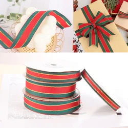 Nastri classici rosso verde pizzo dorato nastro in Grosgrain di poliestere confezione regalo di natale forniture artigianato fai da te materiale fatto a mano