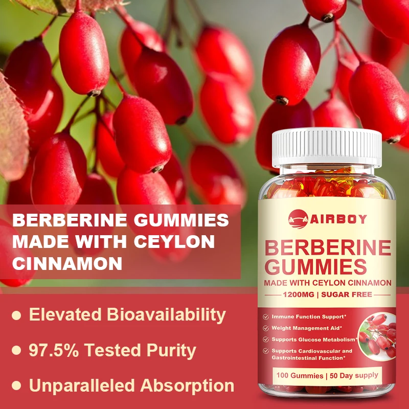 Berberine & Ceylon Cinnamon Gummies - Support Immune, Heart, Metabolic and Digestive Health