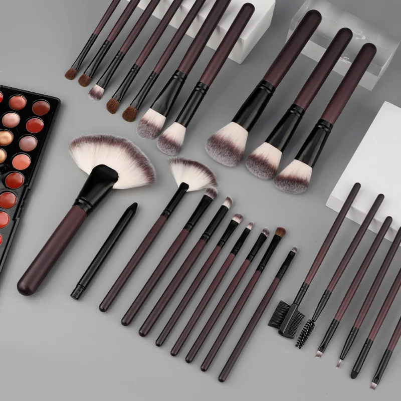 New26Animal Hair 더블 팩 로즈우드 컬러 메이크업 브러쉬 세트 전문 메이크업 아티스트 하이 엔드 소프트 뷰티 메이크업