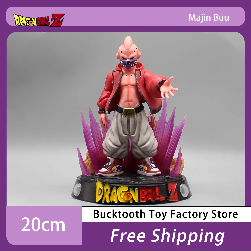 

20cm Dragon Ball Figure Majin Buu Anime Figures GK Luminous PVC Statue Figurine Collectible Model Room Decoration Doll Gifts