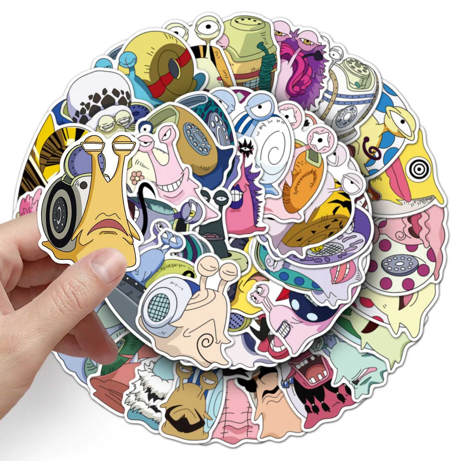 

10/30/50PCS Cartoon Funny Den Den Mushi Anime ONE PIECE Sticker Waterproof Decal Kids Toy Decorative Helmet Motorcycle Laptop