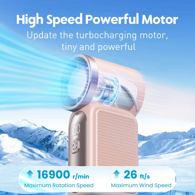 Mini Handheld Fan 3600mAh High-Speed Portable Turbo Pocket Fan for Outdoor Travel 3 Mini Handheld Turbo Fan – 3600mAh High-Speed Pocket Fan for Travel – view 3