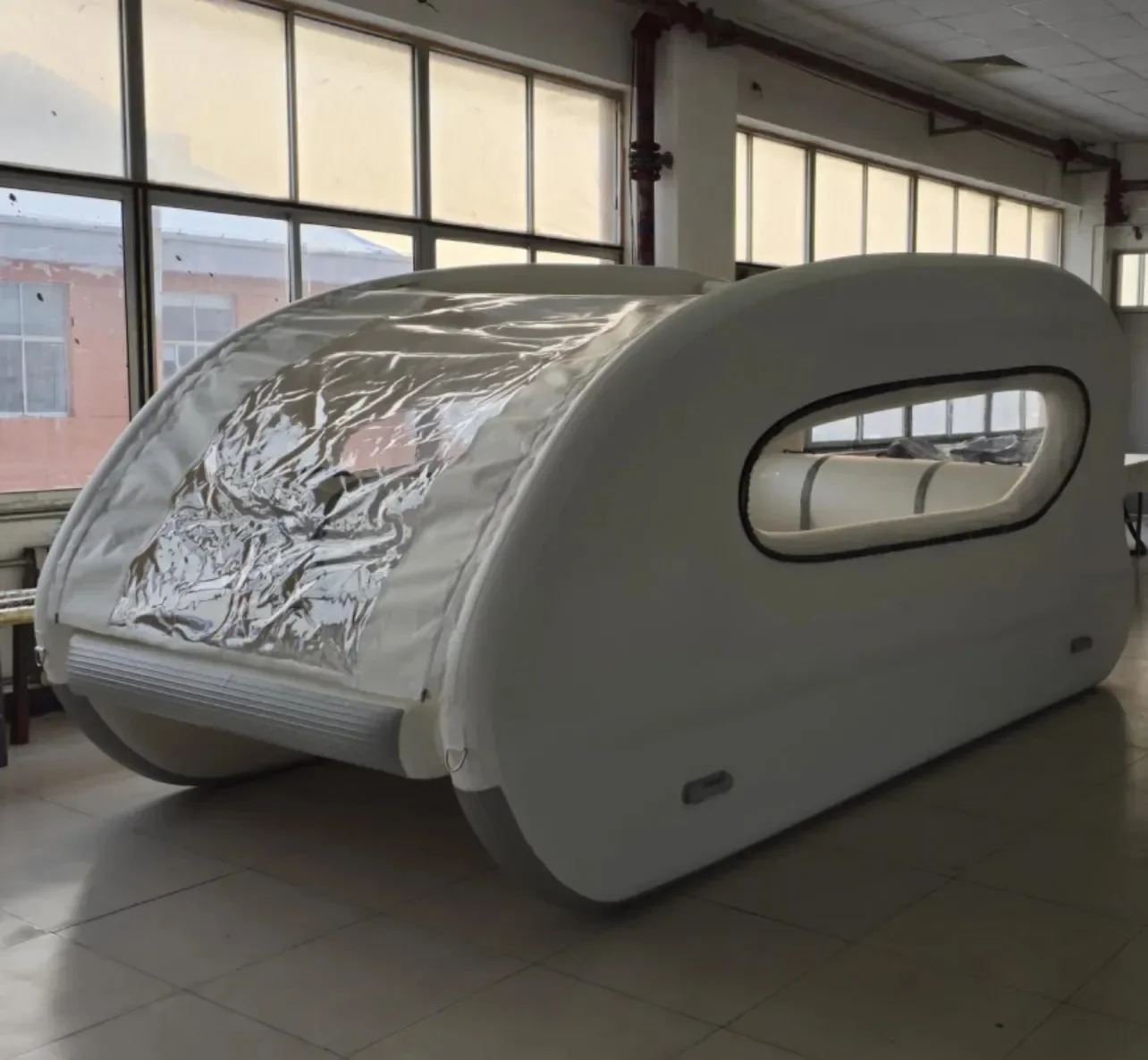 exquisite craftsmanship Floating Inflatable Electric Boat Solar Sustainable Inflatable House Boat With Motor for Water Play