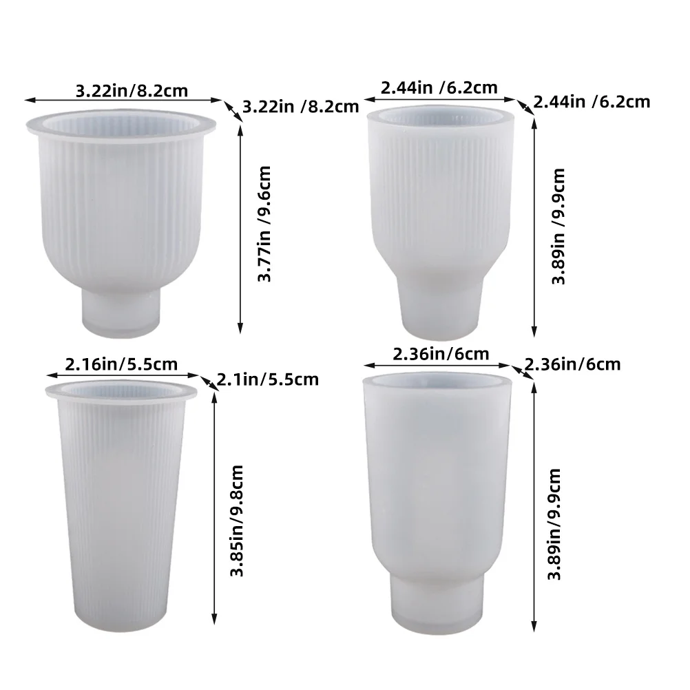 Moule en Silicone pour Arrangement de fleurs, bricolage, Vase artisanal, décoration de maison, Pot de bonsaï, fabrication de pots de jardinières, 4 pièces