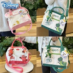 Original Disney Pixar Hamm Rex Meilin Shoulder Bag Cartoon Portable Canvas Shoulder Bag Kawaii Anime Large-capacity Handbag Gift