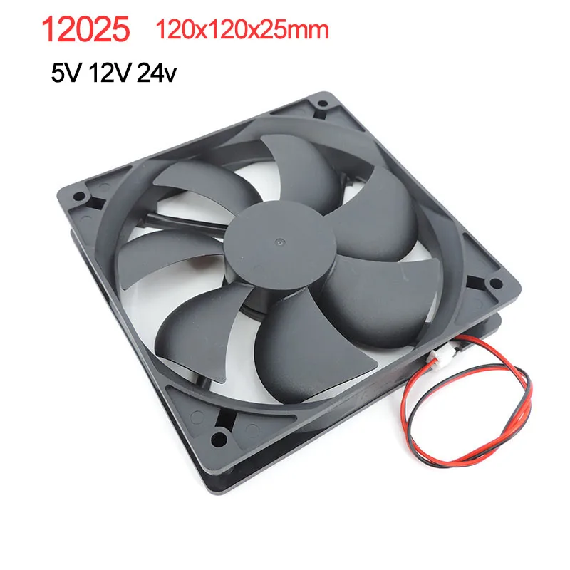 

5x DC 5V 12V 24v 120mm 12cm 12025 Fan 120mm*120mm*25mm Fan Brushless Cooling Fan 120x120x25mm 2PIN PC Computer Case Cooler W28