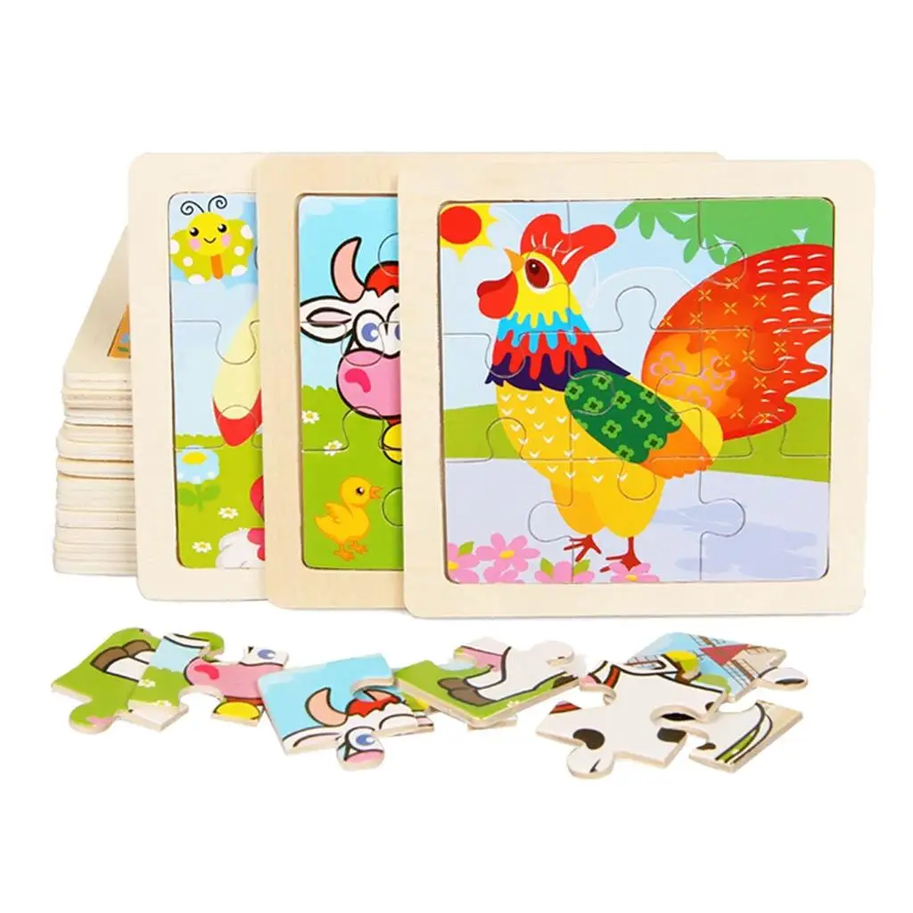 

1x Wooden Animal Pet Puzzle Preschool Toy Gift for Baby Toddlers