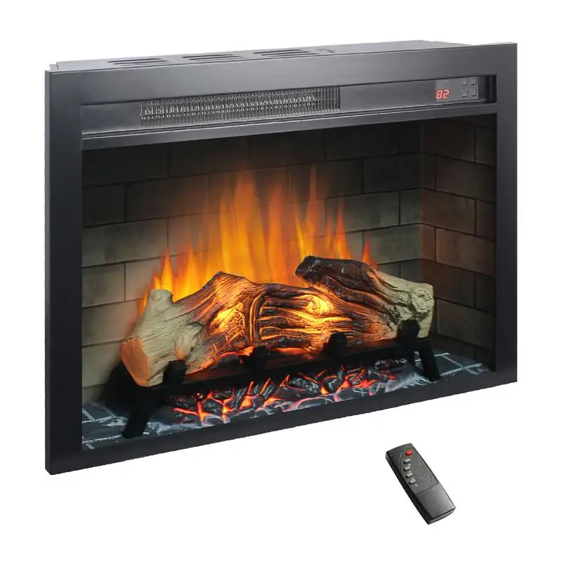 

28" Electric Fireplace Insert, Multi-Colored Flames, Realistic Heating Solution for Home Décor, Stylish Ambient Lighting,