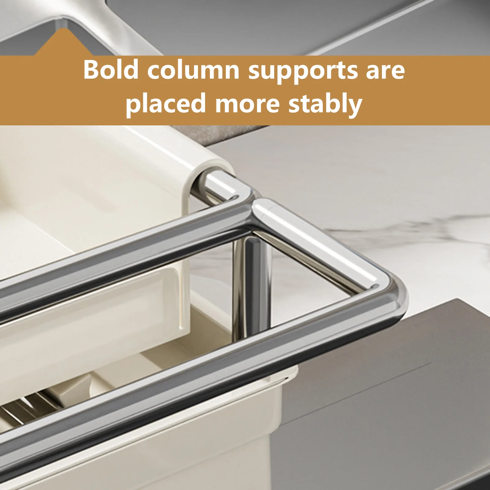 

Держатель губки для кухонной раковины из нержавеющей стали со сливным поддоном, органайзер для щеток для мыла, нержавеющий, прочный, современный дизайн, экономия места