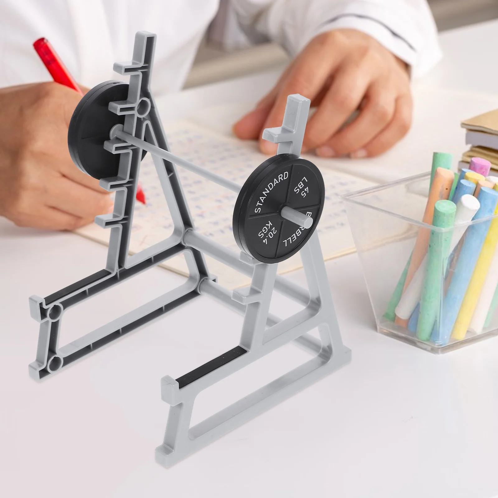 Stationery Storage Rack Barbell Pen Holder Nice Pencil Organizer for Desk Simple Holders Weight Lifting Gifts Squat