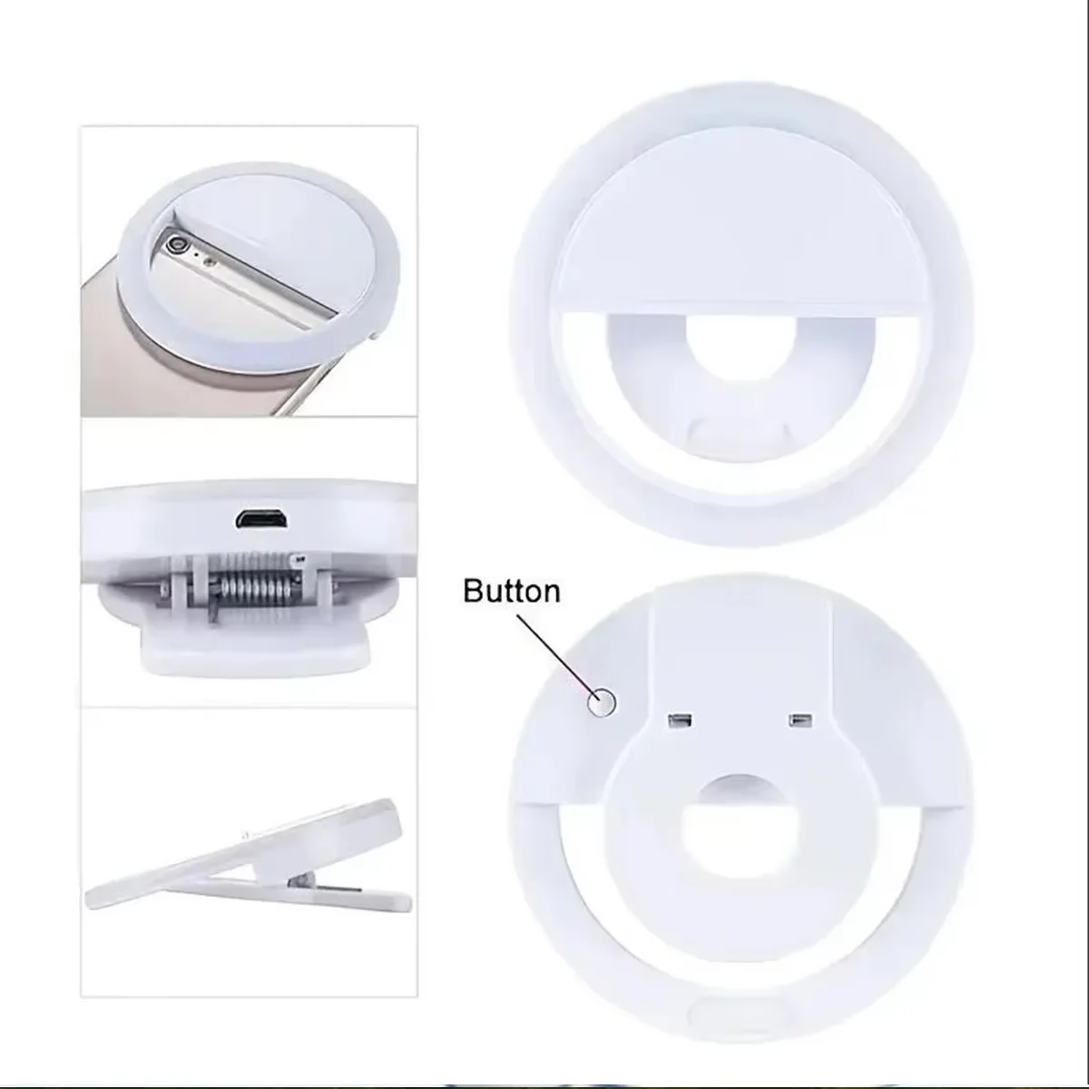 1PC Fill Light ,USB Rechargeable, LED Selfie Ring Light, Phone Lens LED Selfie Light Ring Phone Selfie Light