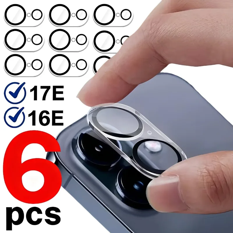 

1-6PCS HD Tempered Glass For iPhone 16E 17E Back Camera Lens Hardness Anti Scratch Protective Glass Films Phone Accessories