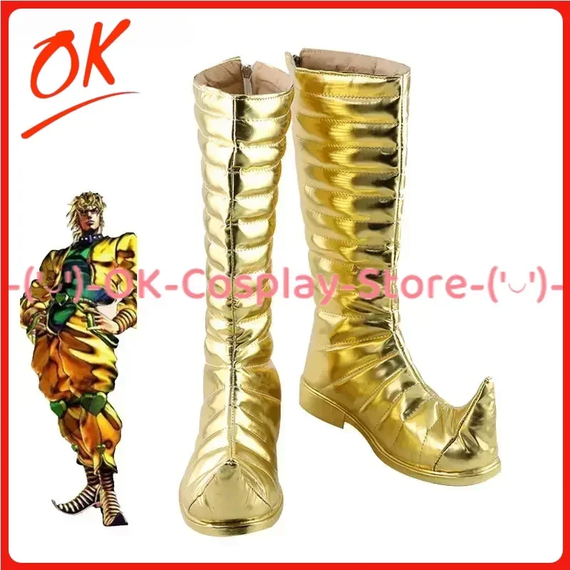 [Customized] JoJo's Bizarre Adventure Dio Brando Cosplay Shoes Anime Game Roleplay Costume Prop Halloween Party PU Leather Boots