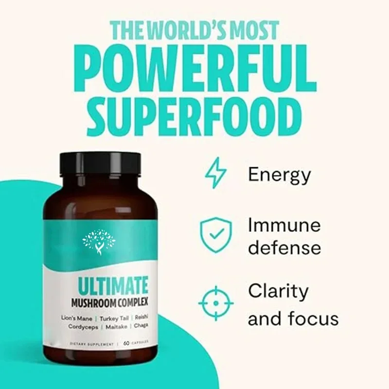 

Immune Support And Brain Boosting Supplement For Immunity, Energy, Memory- Mushroom Complex