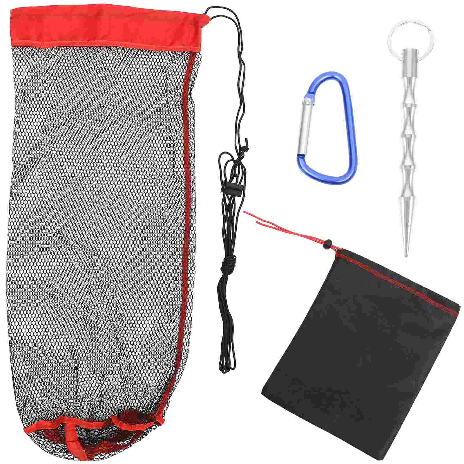 Cesta plegable para peces, bolsa de red para cebo, pesca reemplazable para bolsas de redes de almacenamiento con cordón