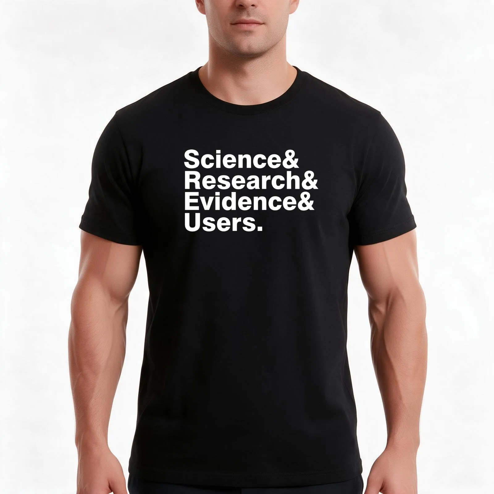Science & Research & Evidence & Users (dark) T-Shirt Summer Casual Cotton Tee Oversized Streetwear Tops Vintage Graphic Print