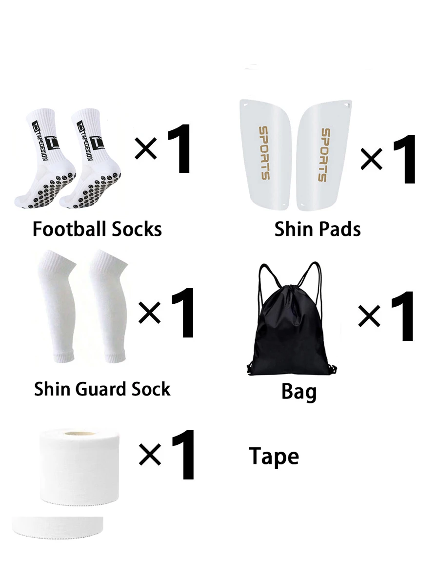 

5 Piece Set Men Women Football Socks Basketball Socks Comfortable Durable with Sports Ball Bag Tape Foot Socks Socks Leg Guard