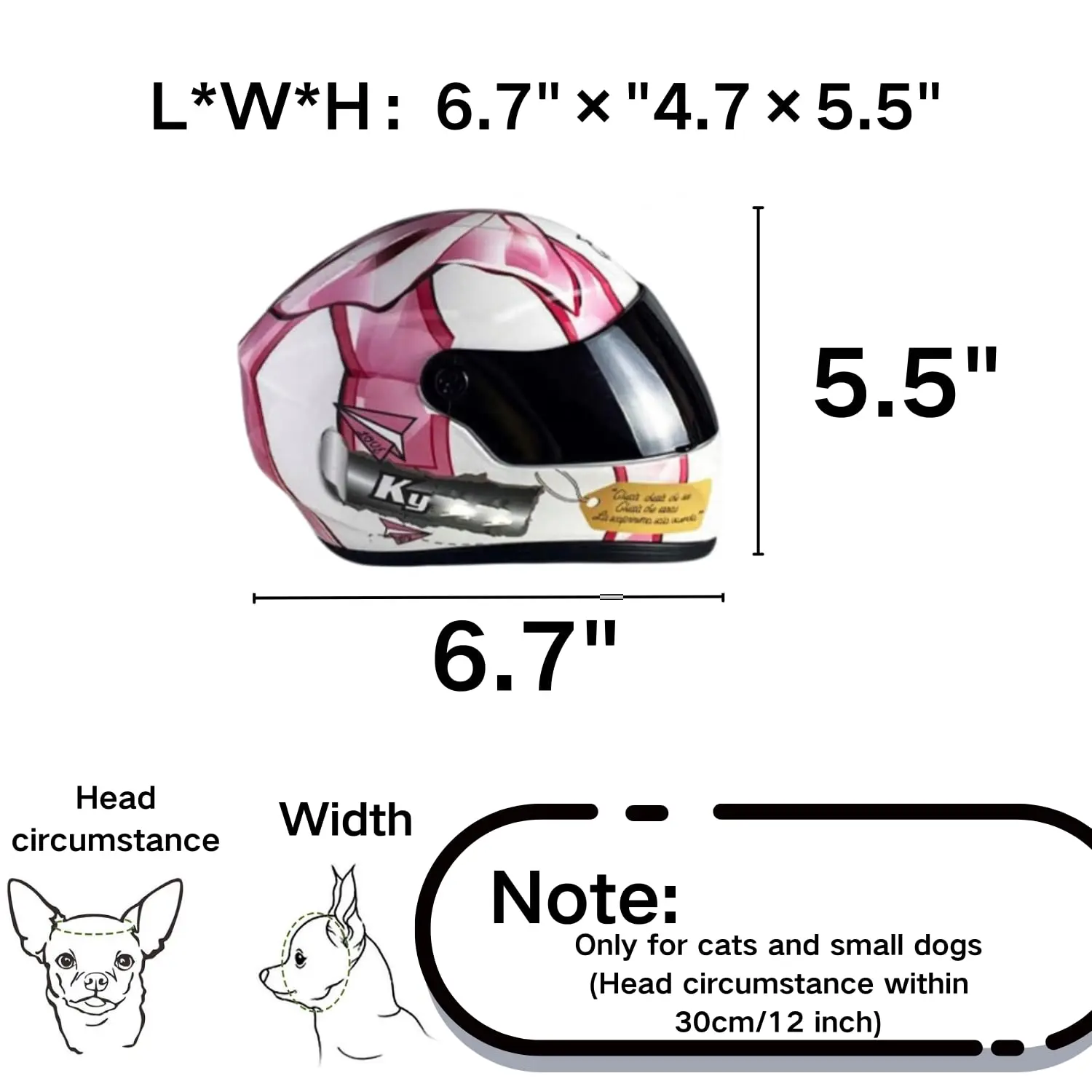 Pet Motorcycle Full Face Helmet with Anti-Detachment Safety Buckle Miniature Riding Helmet for Cats and Dogs Fan Favorite Gift