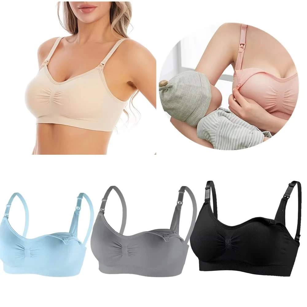 2/3PCS Breastfeeding Bras Maternity Nursing Bra for Feeding Nursing Underwear Clothes for Pregnant Women Breathable Bra