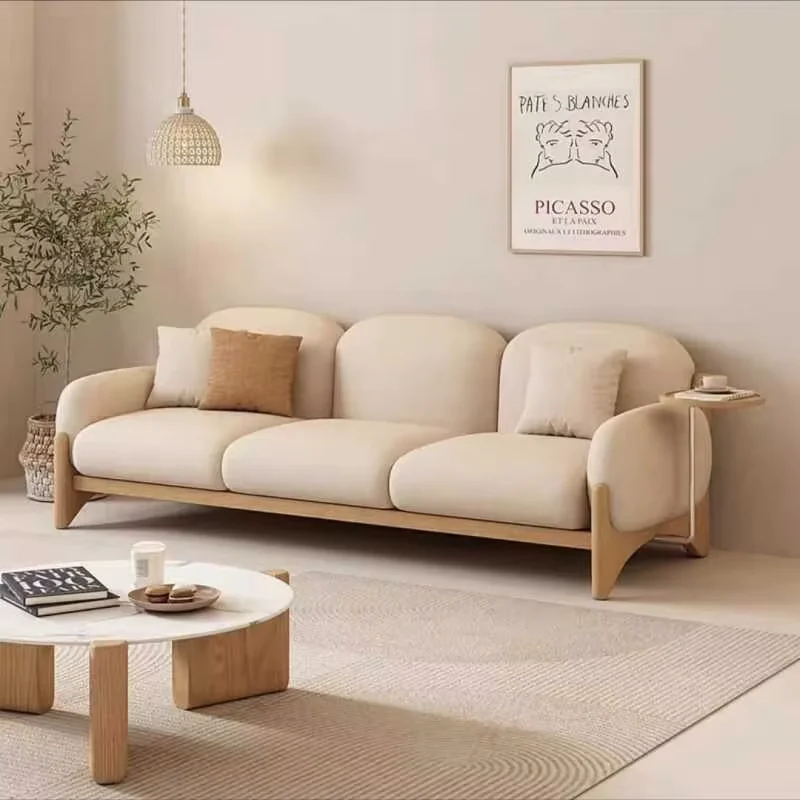Waterproof Back Support Sofas Beige Wood Filler Modern Luxury Floor Sofas Salon Nordic Designer Divano Moderno Home Furniture