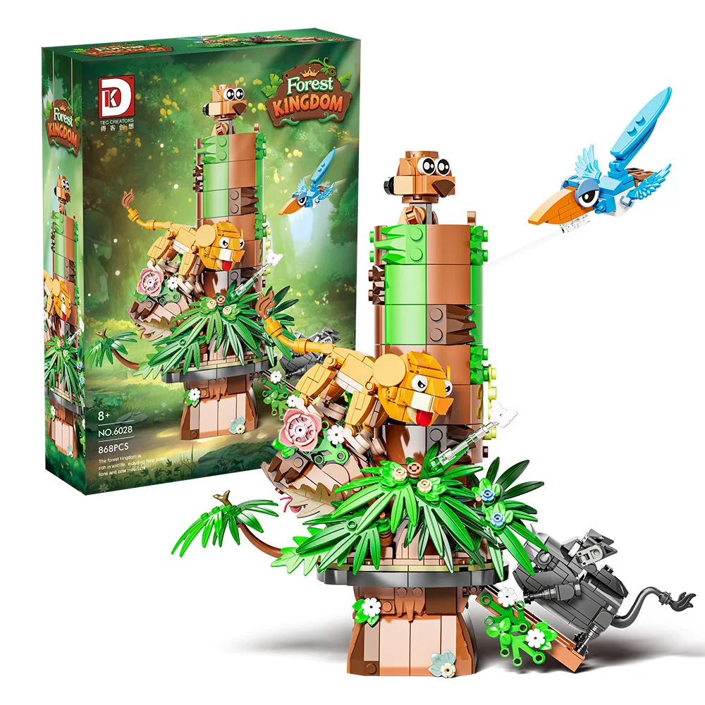 DK6028 868PCS 숲속 동물 모델 블록 키트 영화 시리즈 소형 입자 조립 장난감 장식품 어린이 생일 선물