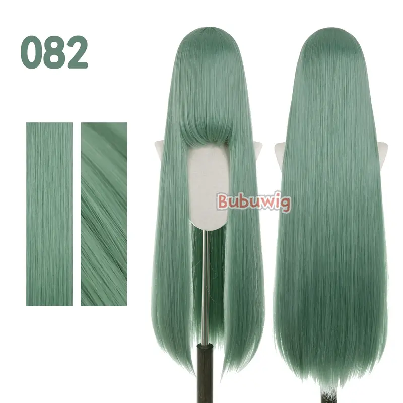 Bubuwig Synthetic Hair 100cm Long Straight Pure Color Cosplay Wigs Over 100 Colors Black White Red Blue Brown Wig Heat Resistant - Image 63