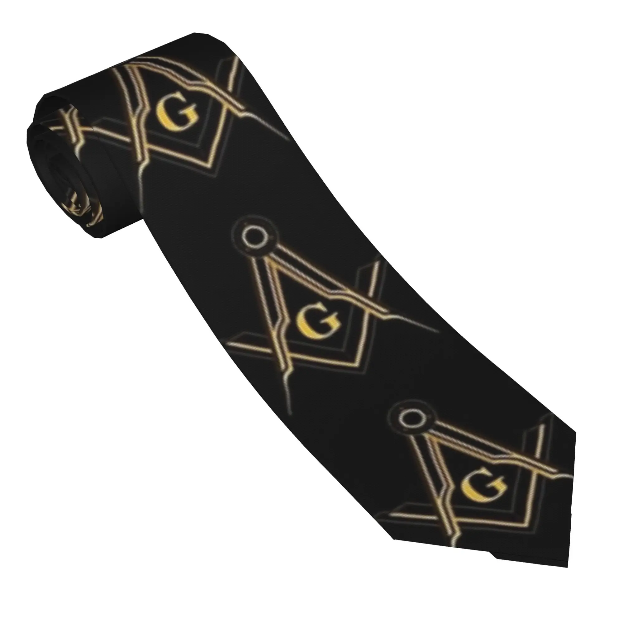 Masonic Freemasonry Symbol Tie Freemason Kawaii Funny Neck Ties For Unisex Adult Daily Wear Party Collar Tie Necktie Accessories