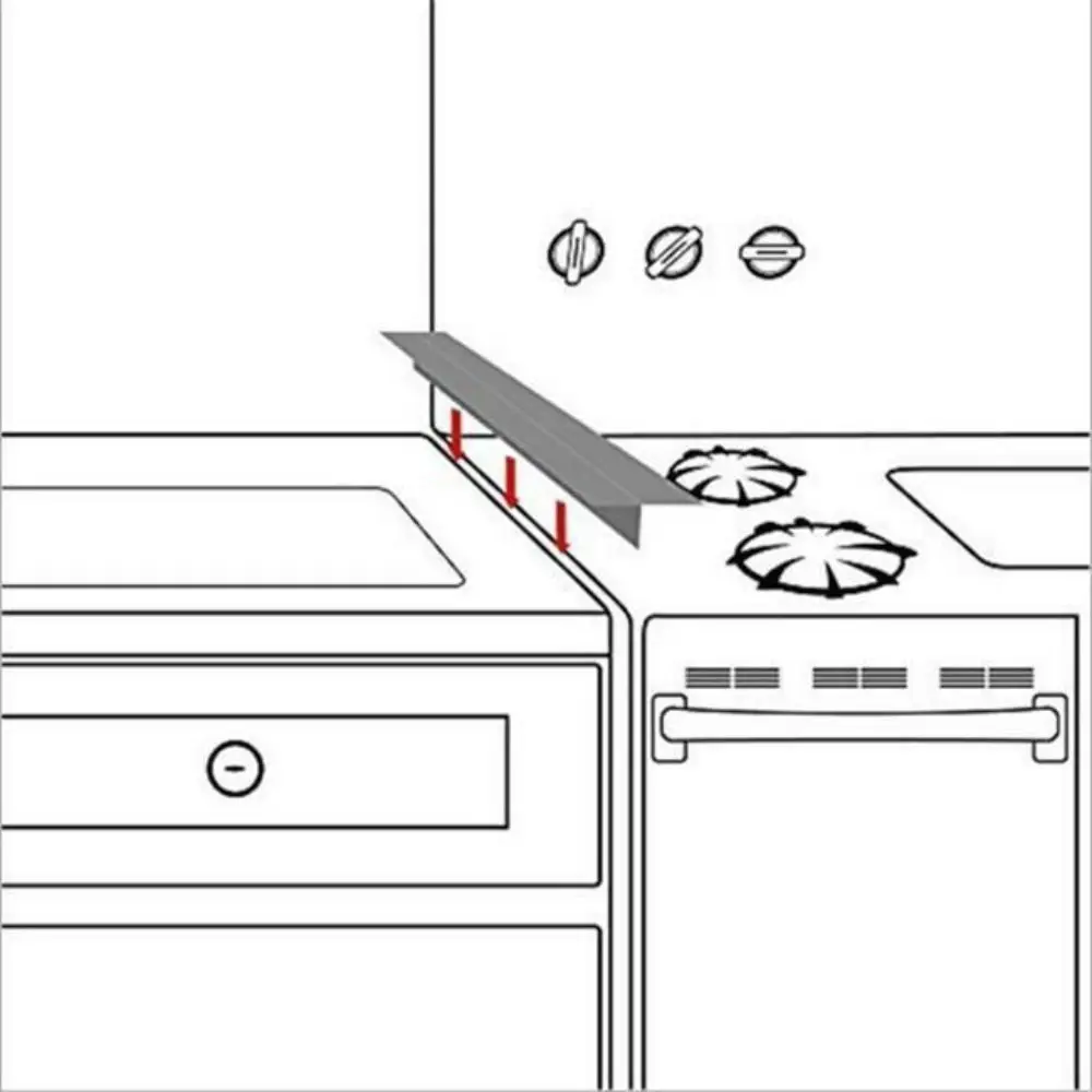 24 Inches Kitchen Stove Gap Strip Silicone Anti-Stain Cabinet Sealing Strips Scalable Anti-Oil Oven Anti-spill Seal
