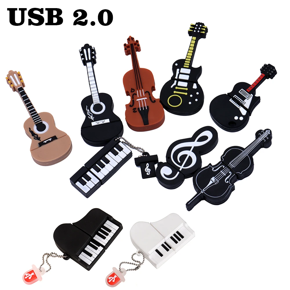 Musical Instruments Model Pen Drive USB Flash Drive Microphone/piano/guitar Pendrive 4g 8g 16g 32g 64G Flash Memory Stick U Disk